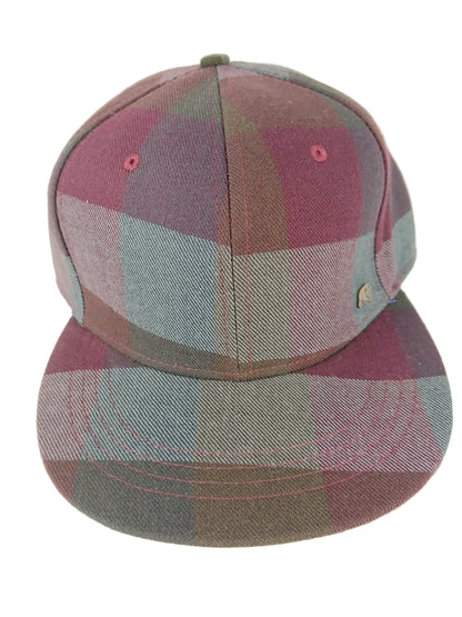 Enjoi Barletta Plaid Burgundy White Olive Green Multi Brim Enjoi Bronze Panda Pin Size L - XL Vintage Enjoi Fitted Hat