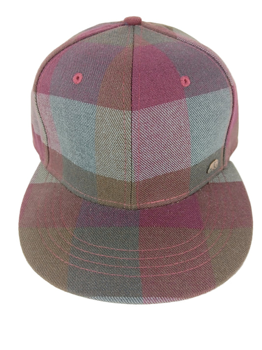 Enjoi Barletta Plaid Burgundy Multi Color Brim Enjoi Bronze Panda Pin Size S - M Vintage Enjoi Fitted Hat