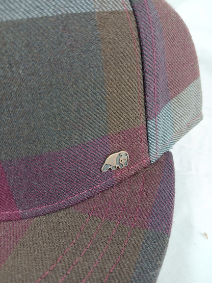 Enjoi Barletta Plaid Burgundy Olive Grey Brim Multi Enjoi Bronze Panda Pin Size S - M Vintage Enjoi Fitted Hat