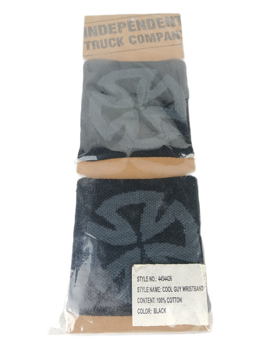 Independent Iron Cross Logo Black Grey Set Of Two Vintage Wristbands