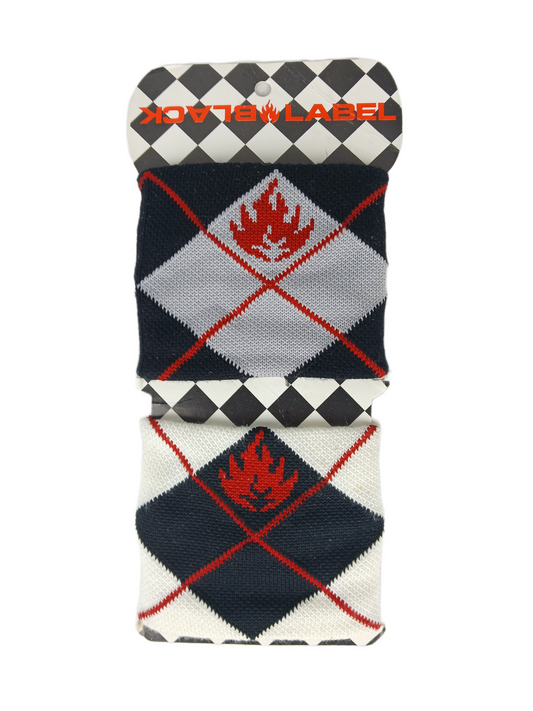 Black Label Flame Logo Black White Set Of Two Wristbands