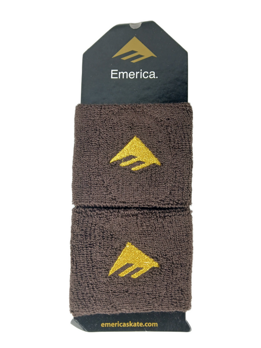 Emerica Antiks E Logo Brown Gold Set Of 2 Vintage Wristbands