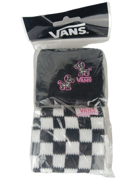 Vans Zebras Black Pink Black White Checks Set Of Two Vintage Sweatbands