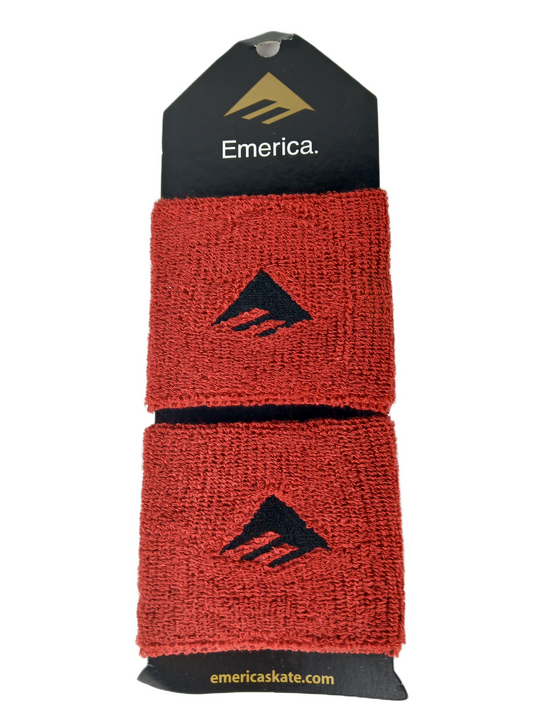 Emerica Antiks Emerica Logo Black Red Set Of Two Vintage Wristbands