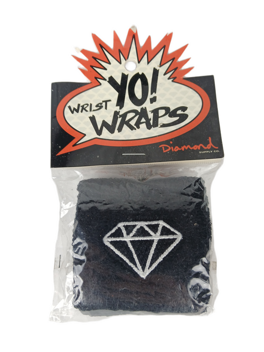 Diamond Wrist Yo! Wraps Black Silver Diamond Logo Set Of Two Vintage Wristbands