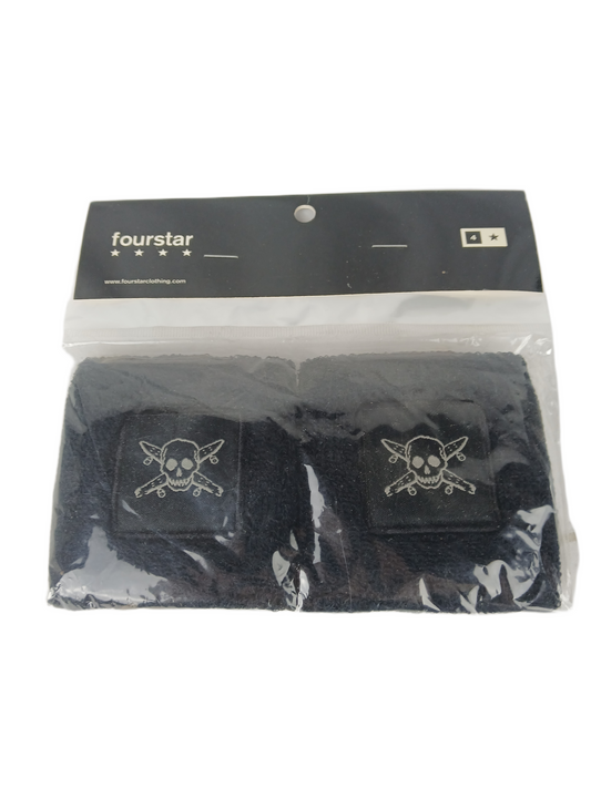 Fourstar Skull & Crossboards Logo Black White Set Of Two Vintage Sweatbands