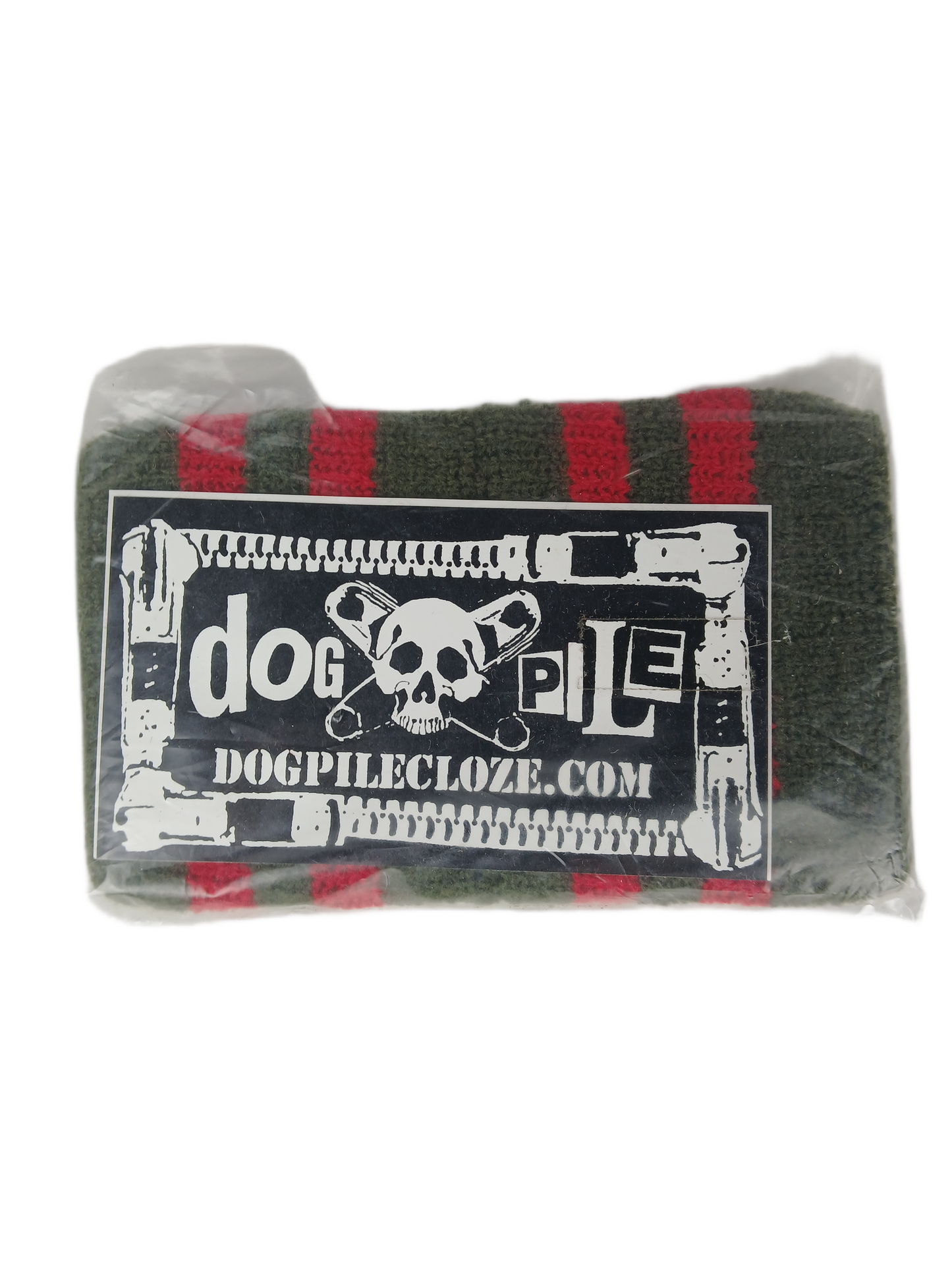 Dog Pile Dark Green Red Set Of Two Vintage Wristbands With Sticker