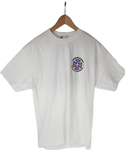 Independent TC Color Cross White Black Red Blue Mens Size L S/s Vintage Shirt