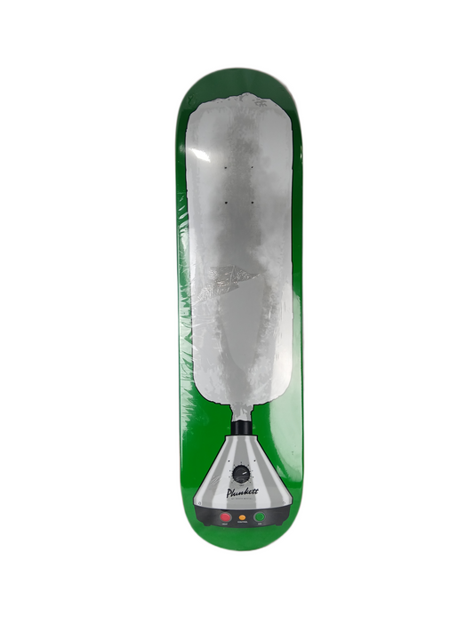 Skate Mental Dan Plunkett Volcano Vaporizer Green Silver Size 8.0" Vintage NOS Deck