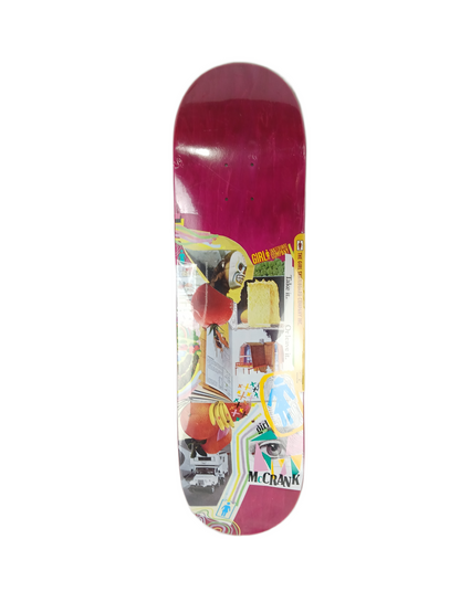 Girl Rick McCrank Mish Mosh Series Pink Woodgrain Multi Size 8.38" Vintage NOS Deck
