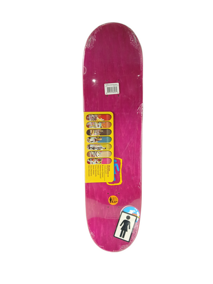 Girl Rick McCrank Mish Mosh Series Pink Woodgrain Multi Size 8.38" Vintage NOS Deck