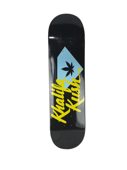 Diamond Supply Co. X Wiz Khalifa Khalifa Kush Black Yellow Blue Size 8.25" Vintage NOS Deck