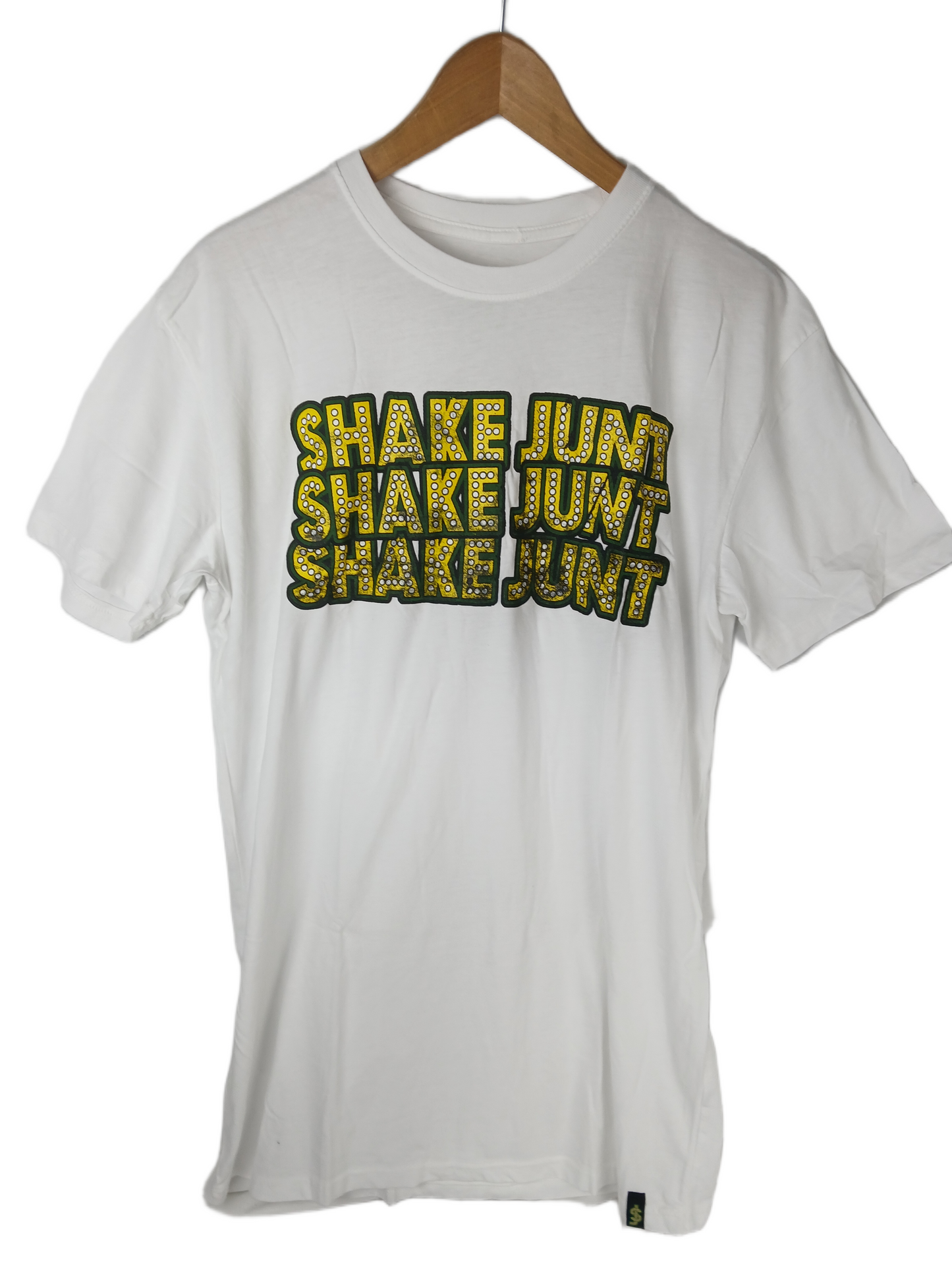 Shake Junt Triple Shake Junt Logo White Yellow Black Green Mens Size L S/s Vintage Shirt