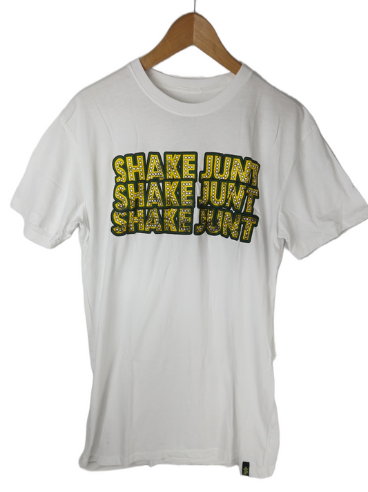 Shake Junt Triple Shake Junt Logo White Yellow Black Green Mens Size L S/s Vintage Shirt