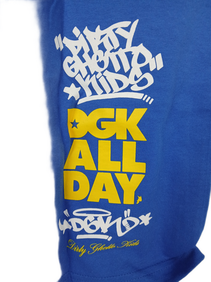 DGK Get Money Blue Multi Mens Size L S/s Vintage Shirt
