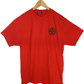 Black Label Emergency Red Black Mens Small Front Print Large Back Print Size L S/s Vintage Shirt