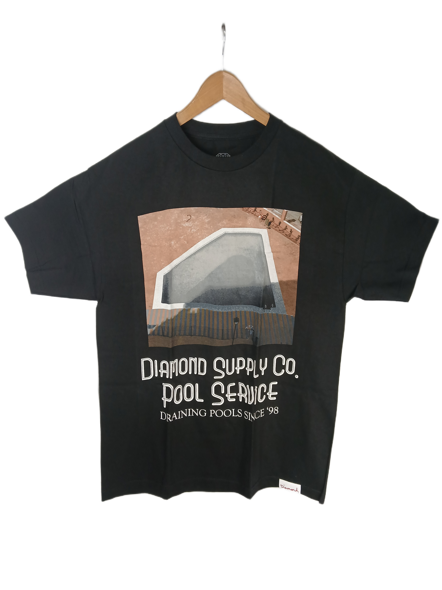 Diamond Pool Service Black Multi Mens Size L S/s Vintage Shirt