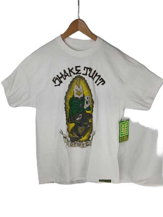 Shake Junt Jason Jessee Guadalupe Tribute Chicken G.T.W.Y.C. White Multi Mens Size L S/s Vintage Shirt