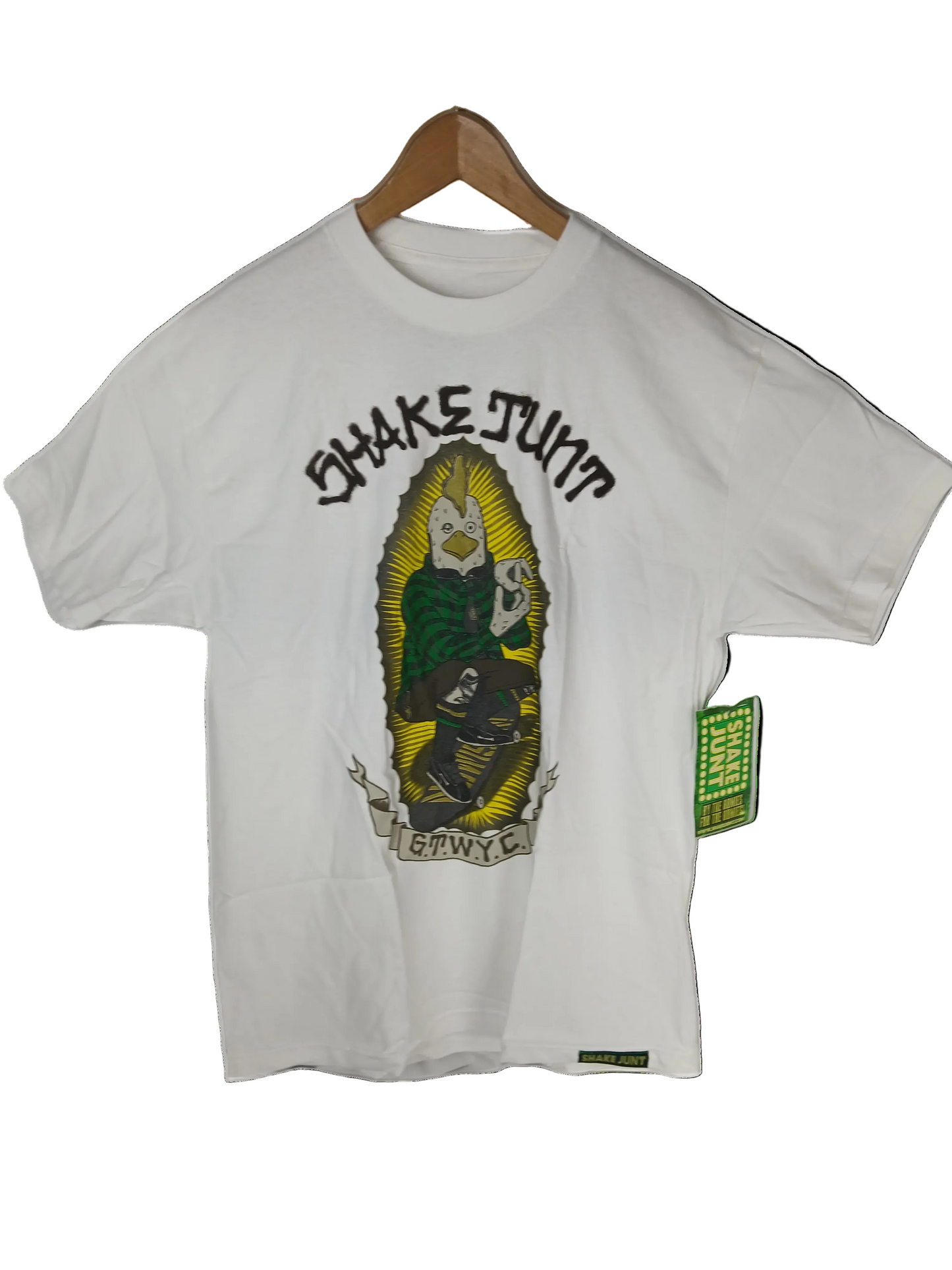 Shake Junt Jason Jessee Guadalupe Tribute Chicken G.T.W.Y.C. White Multi Mens Size L S/s Vintage Shirt