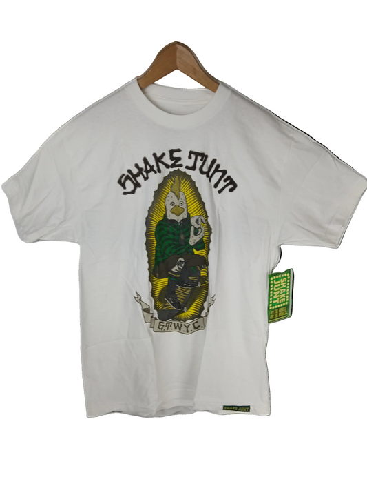Shake Junt Jason Jessee Guadalupe Tribute Chicken G.T.W.Y.C. White Multi Mens Size L S/s Vintage Shirt
