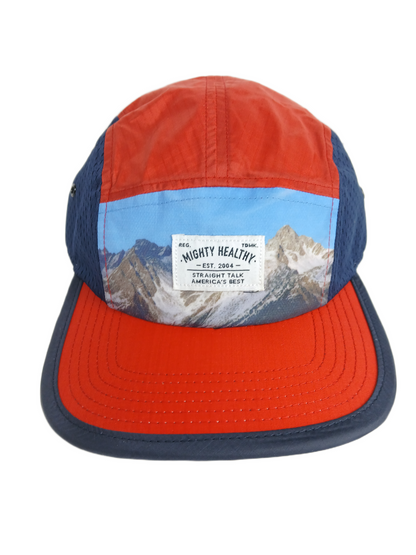 Mighty Healthy Everest Camp Red Multi One Size Fits All Vintage Strapback 5 Panel Hat