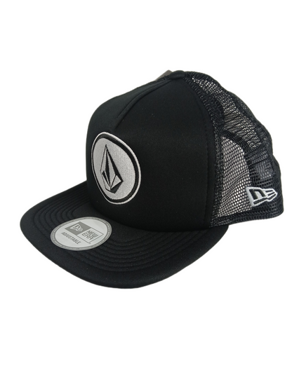 Volcom Volcom Stone Logo Black Silver Mesh One Size Fits All Vintage Snapback Trucker Hat