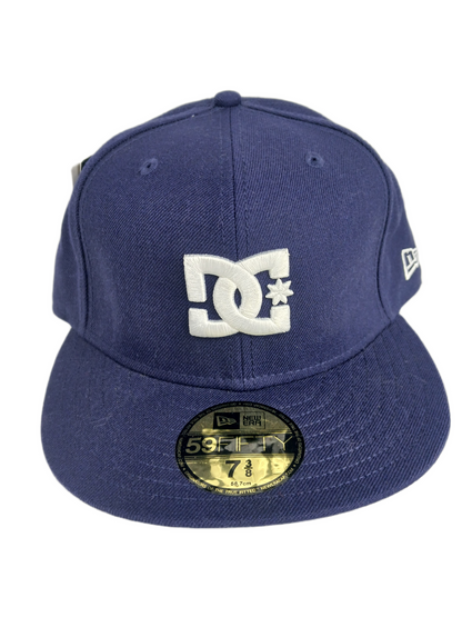 DC X New Era 59Fifty Blue White Size 7 3/8 58.7 Vintage Fitted Hat