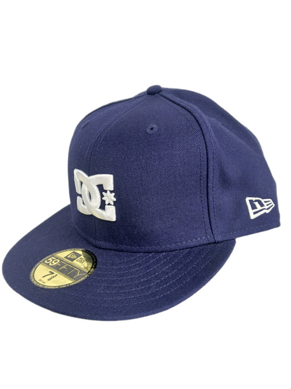 DC X New Era 59Fifty Blue White Size 7 3/8 58.7 Vintage Fitted Hat