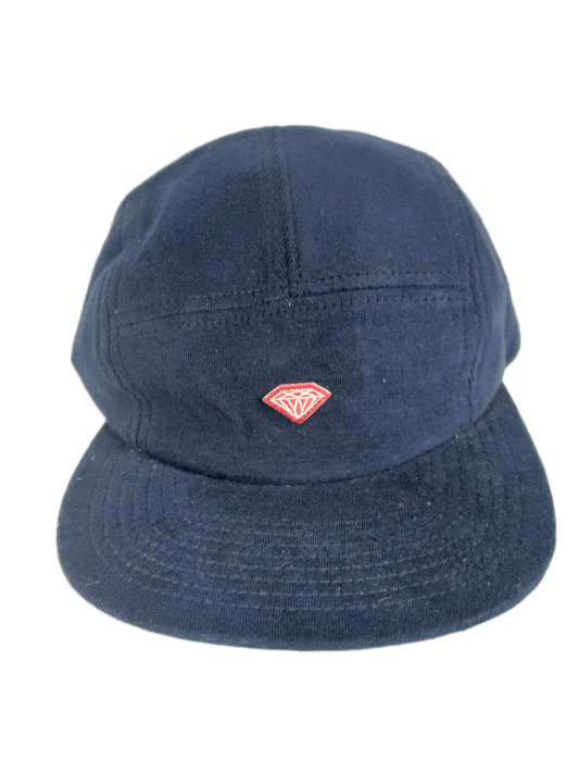 Diamond Brilliant D 5 Panel Navy Red Silver One SIze Fits All Vintage Strapback Hat