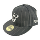 Gold X New Era 59Fifty Black White G Logo Pinstriped Size 7 1/8 56.8cm Vintage Fitted Hat