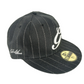 Gold X New Era 59Fifty Black White G Logo Pinstriped Size 7 1/8 56.8cm Vintage Fitted Hat