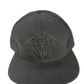 Diamond Premium Large Diamond Logo Black Black One Size Fits All Leather & Brass Strapback Hat