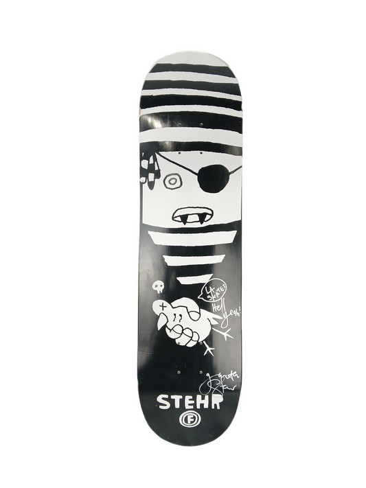 Foundation Gareth Stehr Autographed Pirate Bird Black White Size 7.8" Vintage NOS Autographed Deck