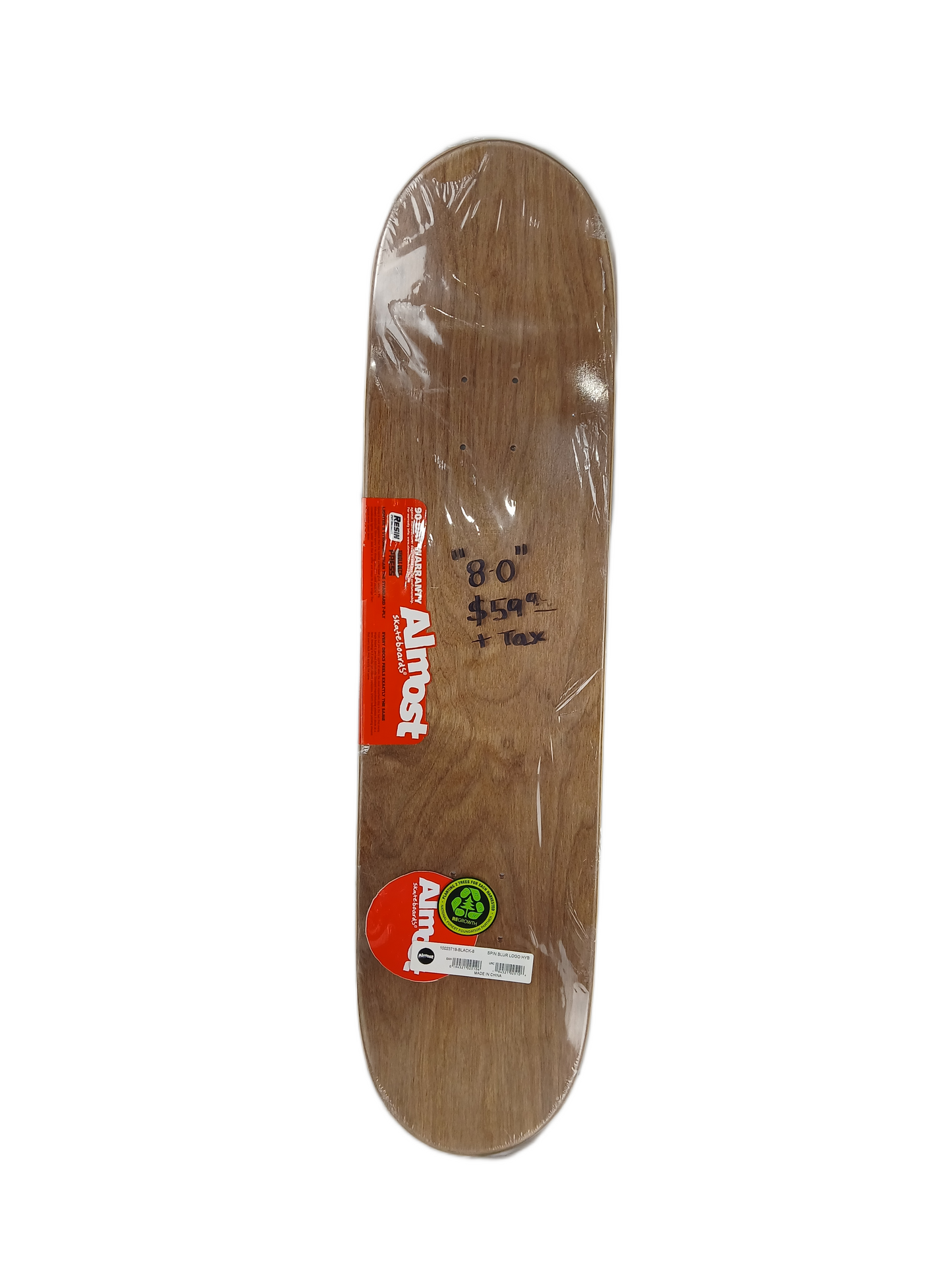 Almost Spin Blur Black White Size 8.0" Vintage NOS Deck