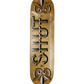 Shut Skates American Made Graphic 2006 Woodgrain White Black Size 8.1" Vintage NOS Deck