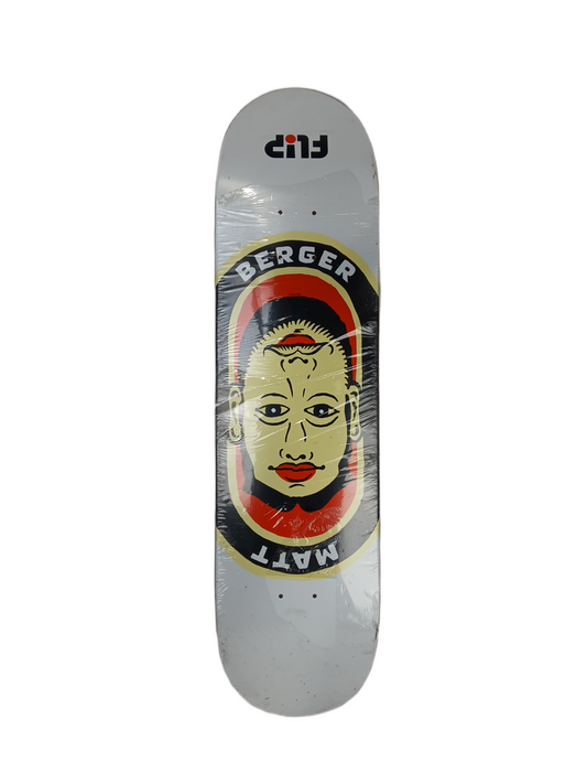 Flip Matt Berger 2 Faces White Black Red Size 8.0" Vintage NOS Deck