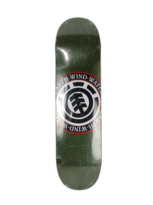 Element Earth Wind Water Olive White Black Size 8.25" Vintage NOS Deck