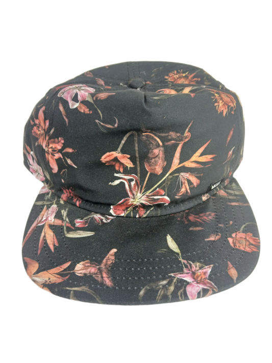 Vans Floral Black Multi One Size Fits All Vintage Snapback Hat