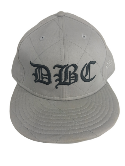 HUF X New Era DBC Italics Grey Silver Black Size 7 5/8 60.6cm Vintage Fitted Hat