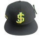 Shake Junt SJ Initials Black Green Yellow One Size Fits All Vintage Snapback Hat