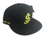 Shake Junt SJ Initials Black Green Yellow One Size Fits All Vintage Snapback Hat