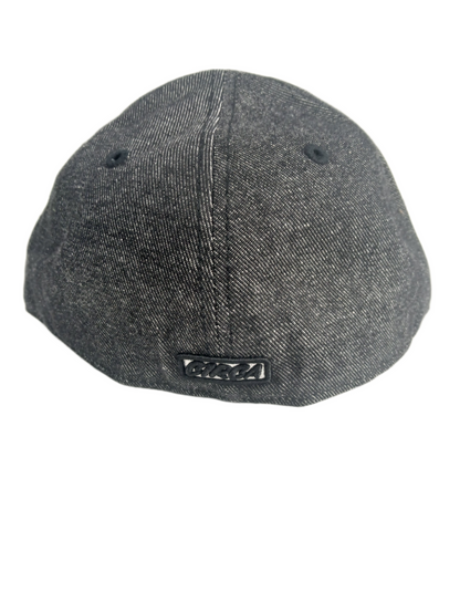 Circa C1rca Authentic Headwear Finish Line Flags Denim Grey Black White Size 7 3/8 Vintage Fitted Hat
