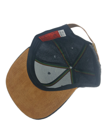 Official Premium John Cardiel All Hail Triangles Rasta Grey Wool One Size Fits All Vintage Leather Strapback Hat