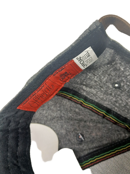 Official Premium John Cardiel All Hail Triangles Rasta Grey Green Wool Size One Size Fits All Vintage Leather Strapback Hat