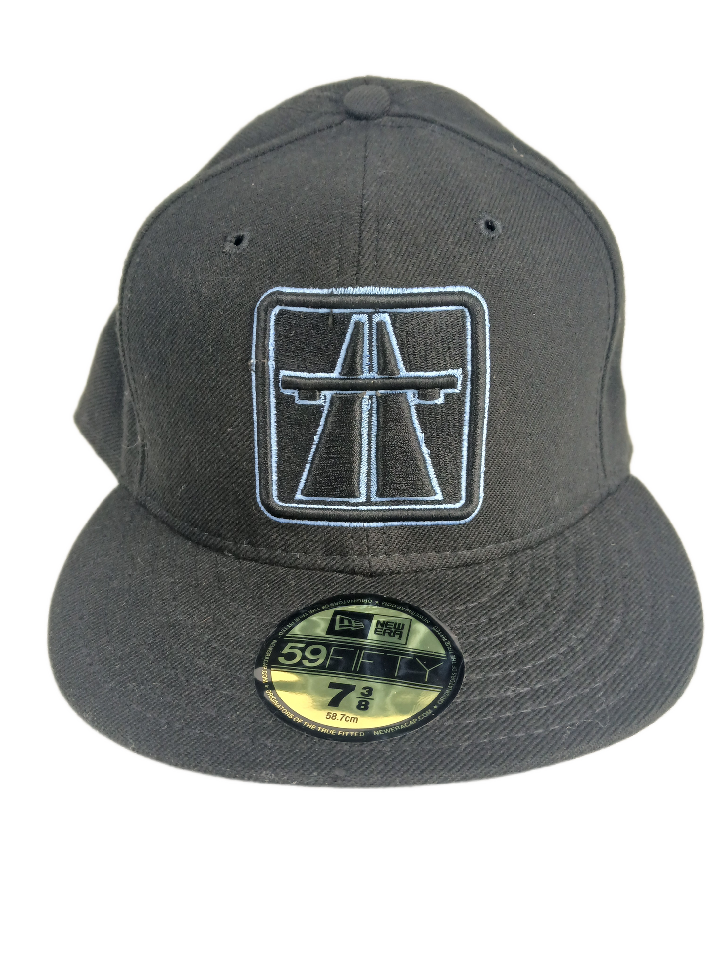 Autobahn X New Era 59Fifty Autobahn Logo Black Lt Blue Size 7 3/8 58.7cm Vintage Fitted Hat