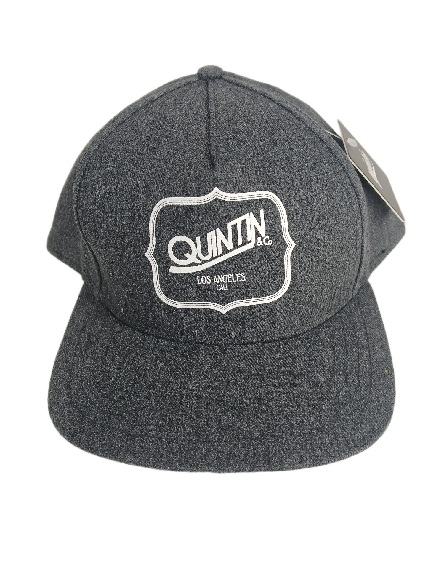 Quintin & Co Los Angeles Cali Heather Gray Denim One Size Fits All Vintage Snapback Hat