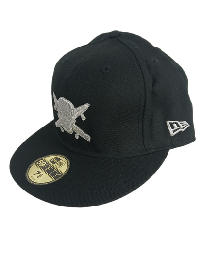 Fourstar X new Era 59Fifty Crailtap Skull & Crossboards Pirate Logo Black Silver Foil Size 7 3/4 61.5cm Vintage Fitted Hat