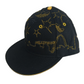 Adidas Hollywood Skyline Felt Black Gold All Over Print Size 7 3/8 Vintage Fitted Hat