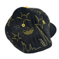 Adidas Hollywood Skyline Felt Black Gold All Over Print Size 7 3/8 Vintage Fitted Hat