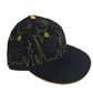 Adidas Hollywood Skyline Felt Black Gold All Over Print Size 7 3/8 Vintage Fitted Hat
